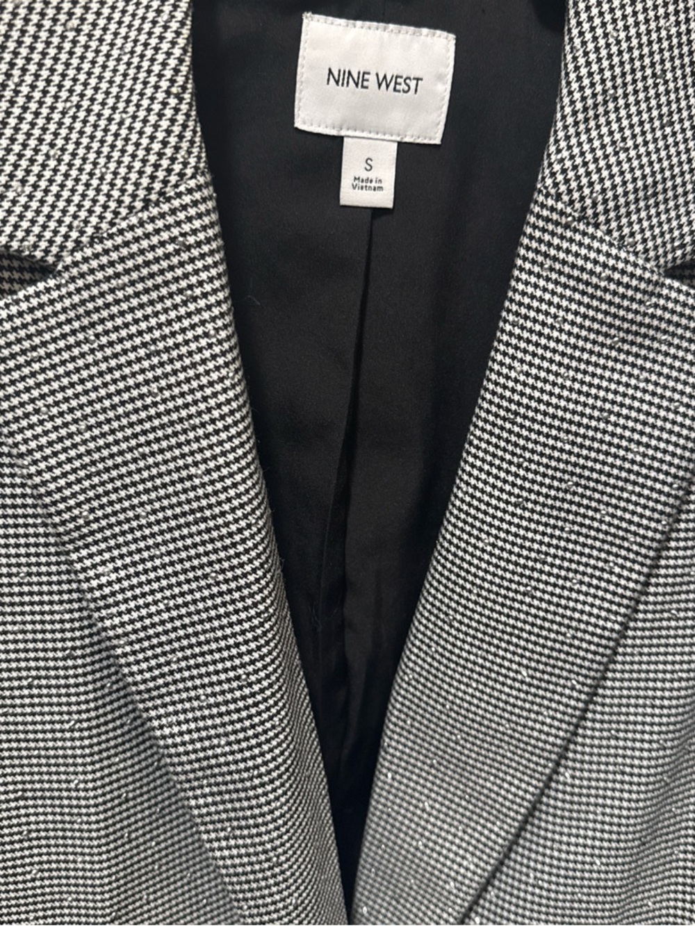 Nine West Black and White Houndstooth Jacket